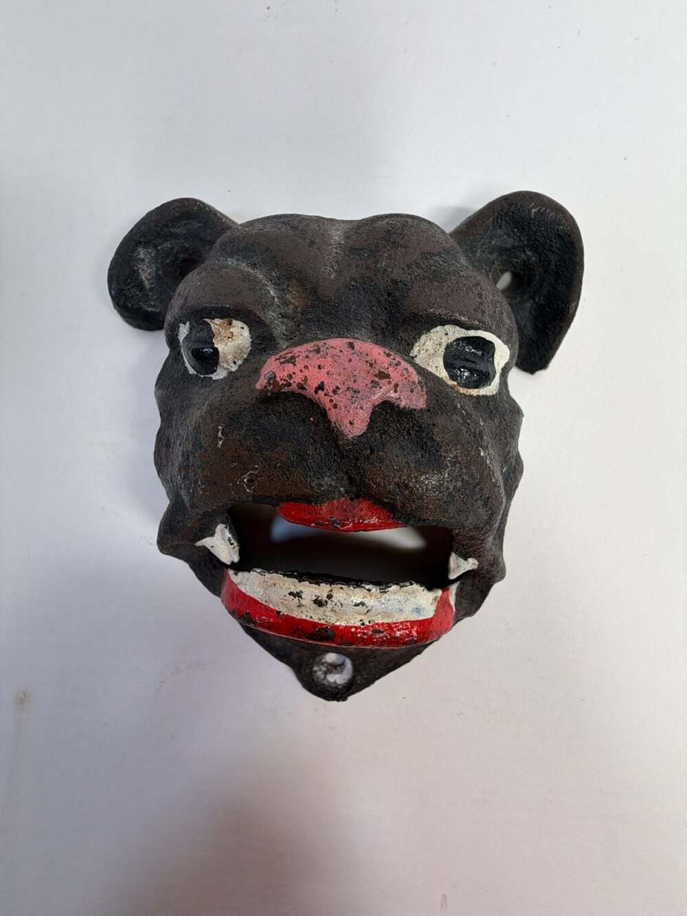 Vintage Cast Iron Bulldog Wall Mounted Bottle Opener